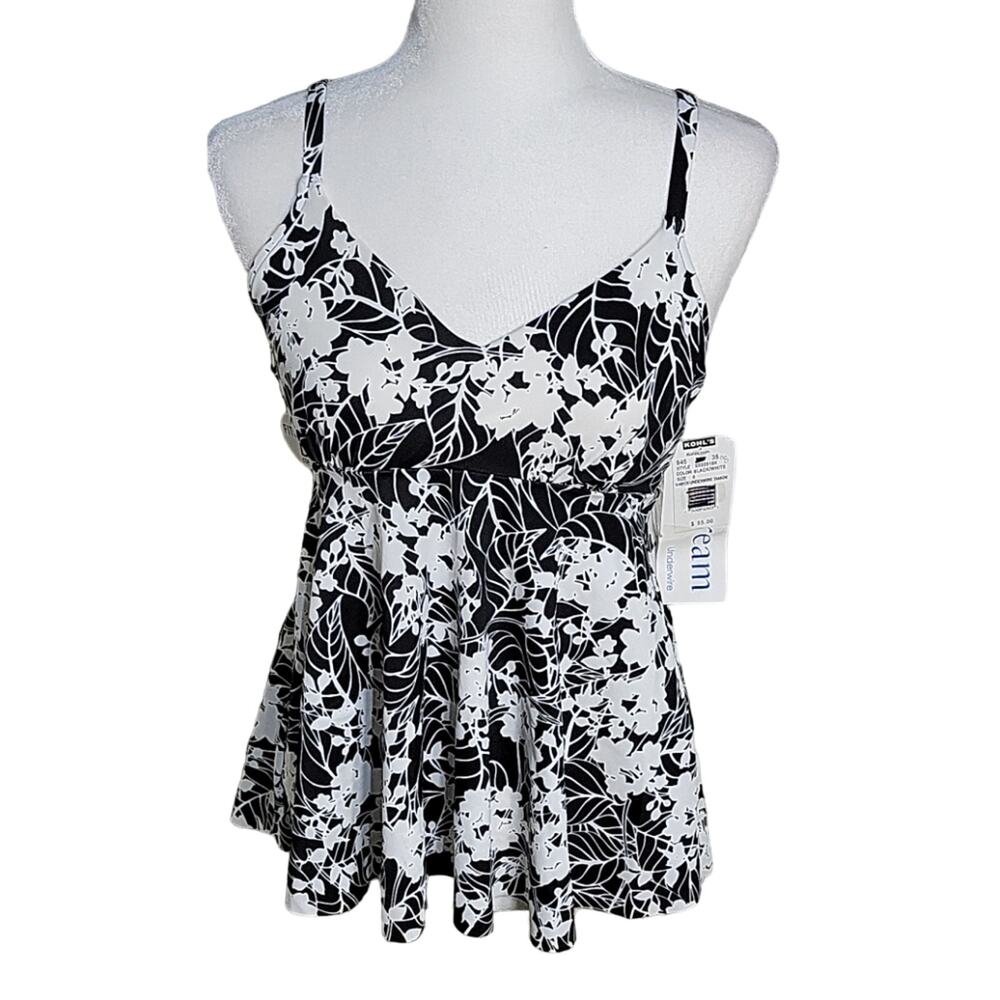 Upstream Floral Tankini Swim Top Underwire Womens Size 6 NEW
